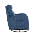 Jiada Upholstered Swivel Glider.Flannel Fabric.Rocking Chair For Nursery In Navy Blue.Modern Style One Left Bag Navy Blue Primary Living Space Foam Corduroy
