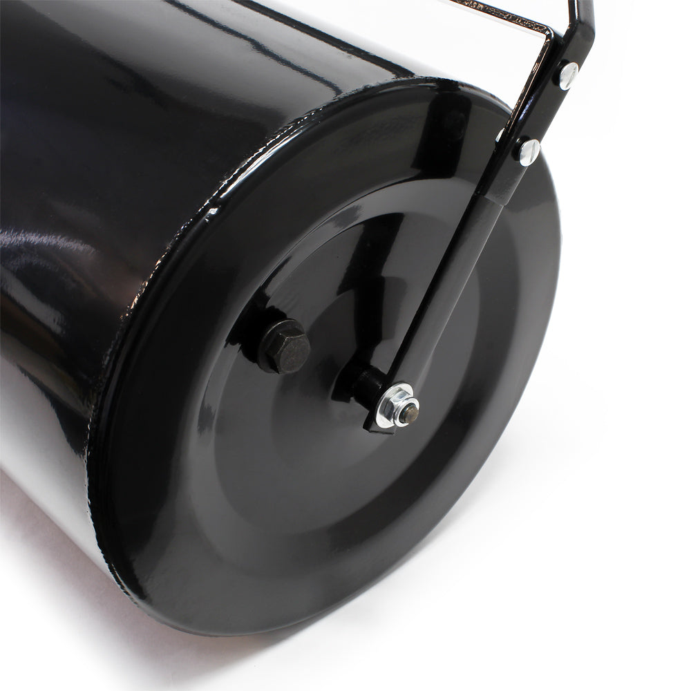 Combination Push Tow Poly Lawn Roller With Easy Turn Tethered Plug, 14 By 24" 60L 16 Gallon Black Steel