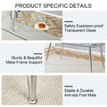 Table And Chair Set.Modern Rectangular Glass Dining Table With Tempered Glass Countertop And Silver Metal Legs, Paired With Multiple Transparent High Quality Pet Dining Chairs With Silver Legs. Silver Seats 6 Tempered Glass
