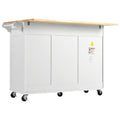 K&K Kitchen Island With Foldable Counter Top, Kitchen Storage Cart With Slide Out Shelf, Towel Rack And Drawer, Rolling Kitchen Cart On Wheels, For Kitchen, Living Room, Dining Room, White White Brown Kitchen Classic,Farmhouse,Luxury,Modern Rectangular
