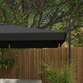 Outsunny 10' Cantilever Patio Umbrella, Square Offset Umbrella With Tilt, Crank, Cross Base, Aluminum Pole And Air Vent, Hanging Umbrella For Garden, Pool, Backyard, Gray Gray Aluminum