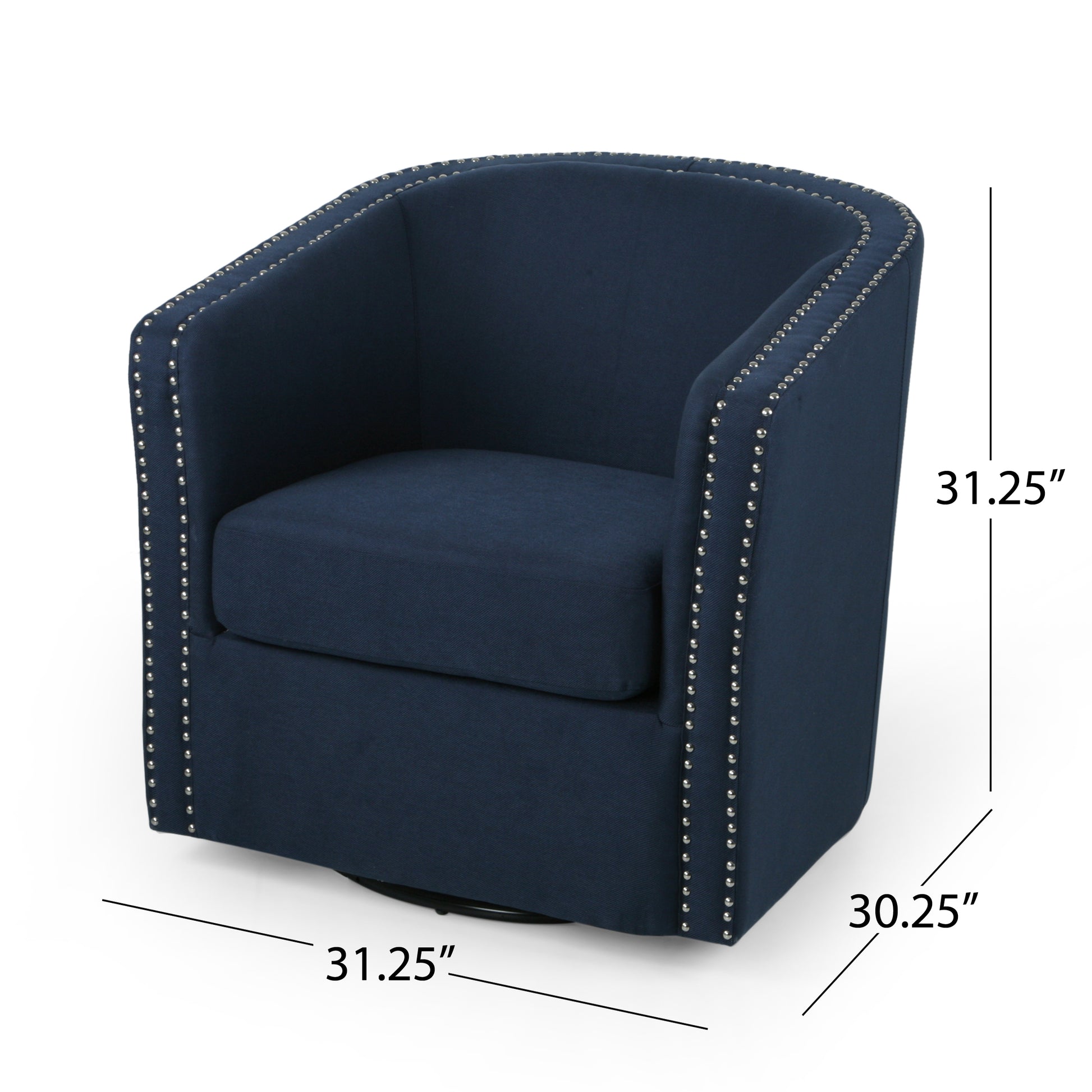 Swivel Chair Blue Fabric