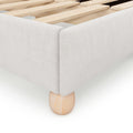 Queen Size Upholstered Platform Bed With Support Legs,Beige Beige Upholstered