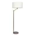 Serene Brushed Nickel Floor Lamp With Rotary Switch Metal Base White Linen Shade Brushed Nickel,White Linen,Metal