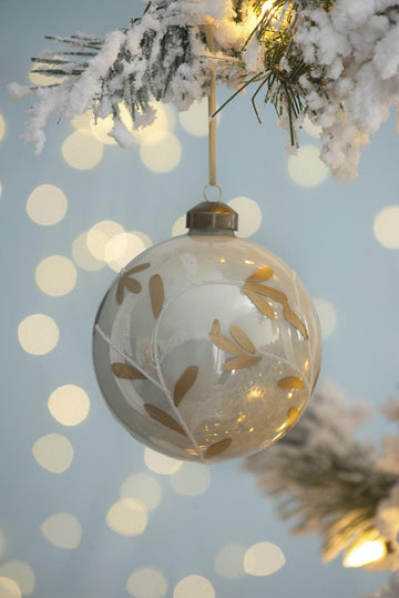 D3.9" Christmas Ball Ornaments, Glass Decorative Hanging Ball Christmas Tree Ornaments For Holiday Party Decorations, Set Of 6 White Glass