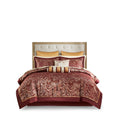 12 Piece Comforter Set With Cotton Bed Sheets Red King King Red Cotton