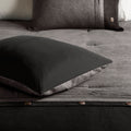 7 Piece Faux Suede Comforter Set Grey Cal King California King Grey Polyester