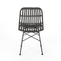 Sawtelle Chair Grey Rattan Metal