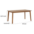 Nilen 59 Inch Dining Table, Natural Brown Acacia Wood, Slatted Surface Brown Acacia Wood