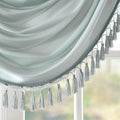 Faux Silk Waterfall Embellished Valance Dusty Aqua 38X46