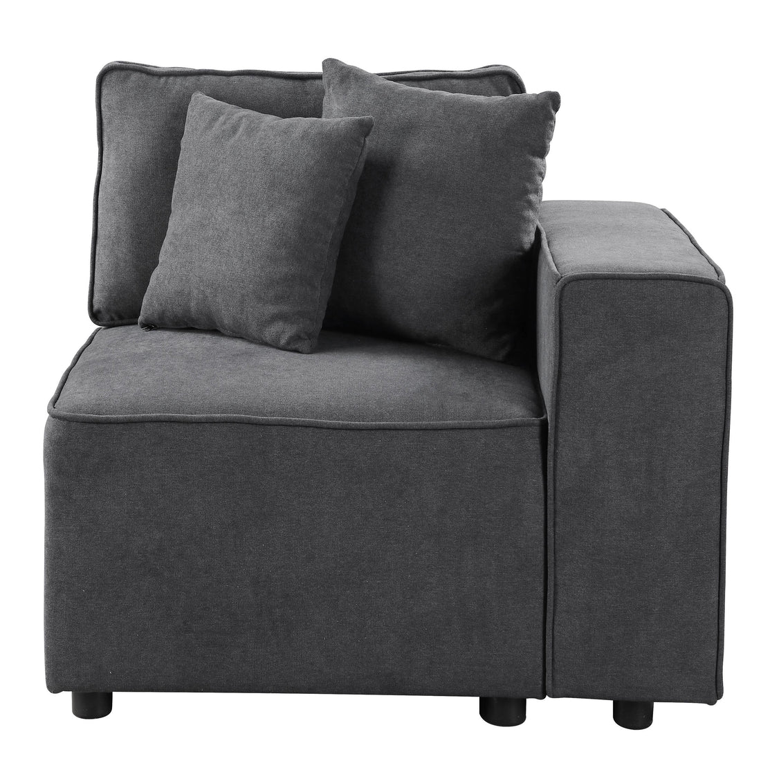 Grey Right Facing Loose Back Accent Chair Grey Primary Living Space Pine Wood Plastic