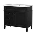 36'' Bathroom Vanity With Top Sink, Modern Bathroom Storage Cabinet With 2 Drawers And A Tip Out Drawer, Single Sink Bathroom Vanity Black Bathroom Solid Wood Mdf