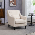 Coolmore Modern Accent Chair,Upholstered Armchair With Scooped Arms For Bedroom,Apartment,Studio,Office,Waiting Room Beige Corduroy Beige Primary Living Space Foam Corduroy