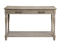 Weathered Oak 2 Drawer Sofa Table With Shelf Oak Primary Living Space Traditional Drawers Rectangular Solid Wood Mdf