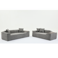 Arrived 2 Piece Boucle Cloud Sofa Set, Upholstered Sofa Set, Modern 3 Seater And 2 Seater Sofa With Mdf End Table For Living Room ,Apartment,3 2 Couch,Boucle,Dark Gray Gray Polyester Primary Living Space Soft Tight Back Modern Square Arms Foam