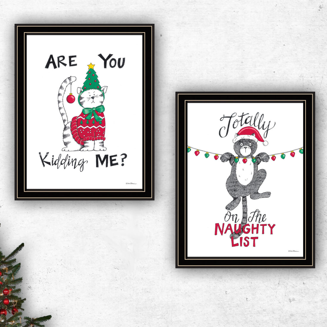 2 Piece Vignette Are You Kidding Me Black Framed Wall Art For Living Room, Bedroom Wall Art Print For Home Decor By Deb Strain Multi Wood Paper