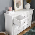 Modern 7 Drawers Dresser 7 Drawers Cabinet,Chest Of Drawers Closet Organizers And Storage Clothes Storage Drawers Cabinet For Living Room, Farmhouse Dresser Organizer White White Mdf