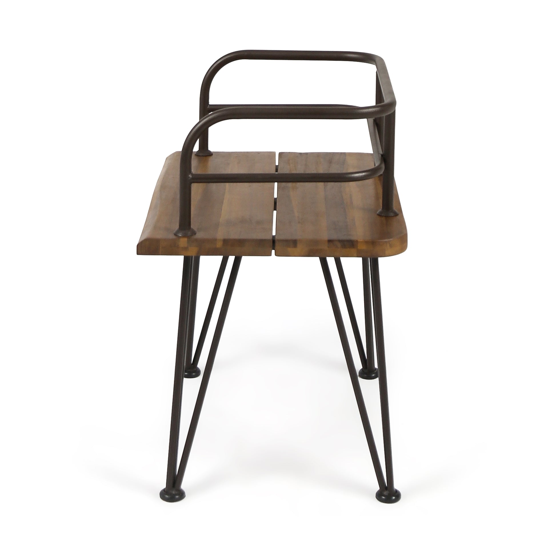 Zion Industrial Wood And Metal Chair Teak Metal & Wood