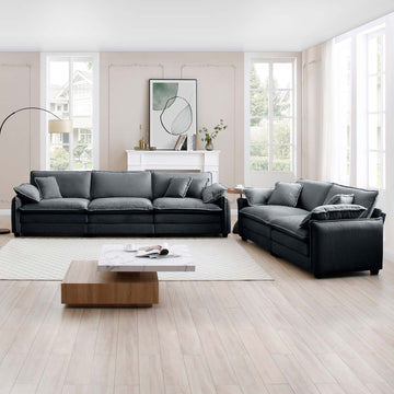 Family Sofa Set Deep Seat Sofa, Warm Sofa For Home Cinema And Living Room, One 2 Seater Sofa And One 3 Seater Sofa,Grey Corduroy Grey Corduroy 5 Seat