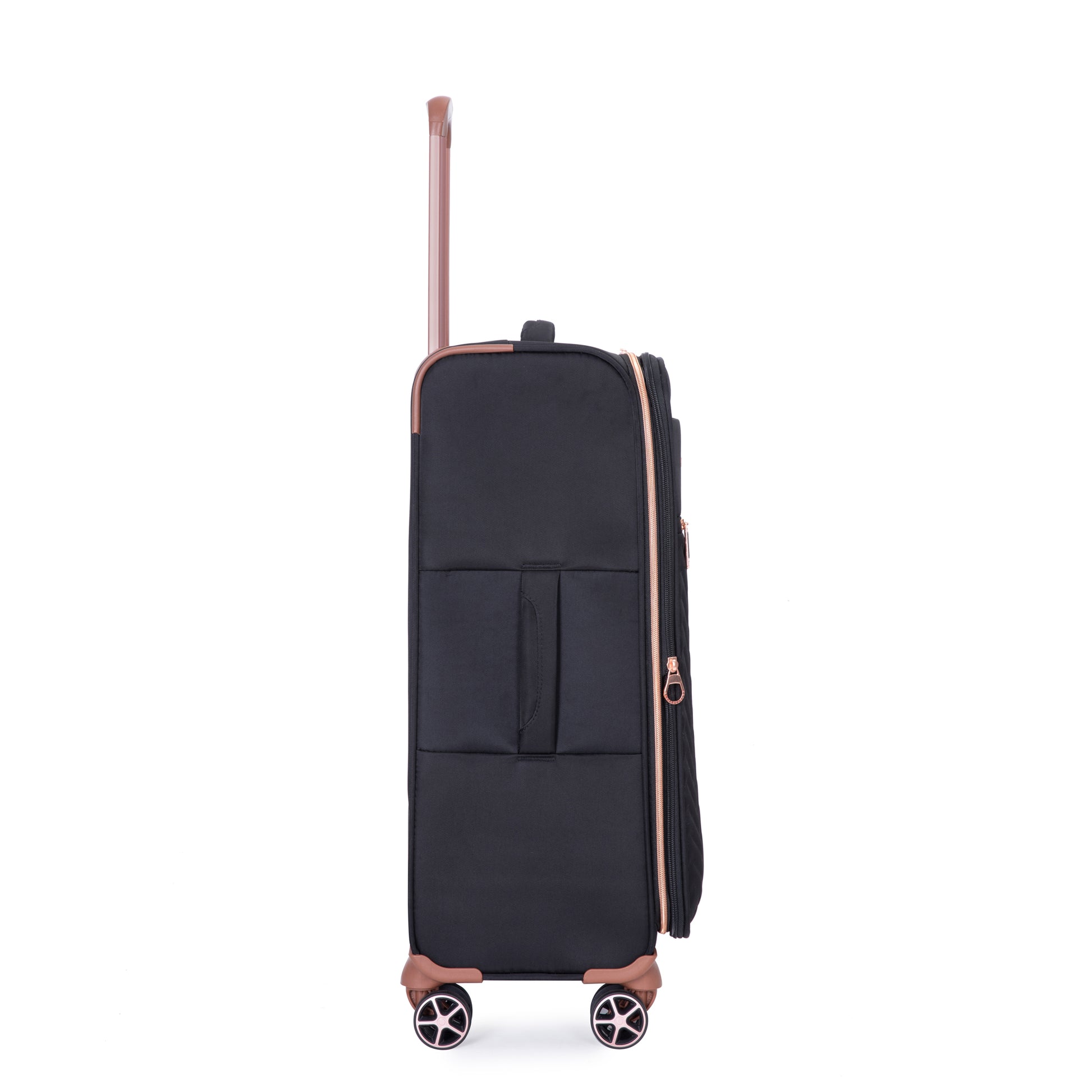 4 Piece Set 16 20 24 28 ,Softshell Suitcase Spinner Wheels Terylene Luggage Sets Carry On Suitcase Luggage Lightweight Durable Suitcase Black Black Polyester