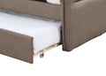 Daybed With A Trundle In Mocha Brown Upholstered