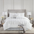 7 Piece Tufted Comforter Set White Cal King California King White Polyester