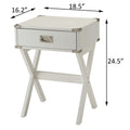 White 1 Drawer End Table White Primary Living Space Contemporary Drawers Rectangular Wood