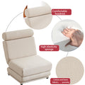 Single Sofa Chair Foldable Single Sofa Bed With Pillow,Portable Foldable Sofa Bed,Leisure Sofa Chair,Easy To Store,Made Ofand Wearable Linen Cream White Cream White Primary Living Space Modern Foam Linen