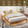 Queen Size Wood Platform Bed Frame 12 Inch Solid Wood Queen Bed Frame With Slat Support, No Box Spring Needed, Easy Assembly Rustic Pine Box Spring Required Queen Natural Wood Brown Wood Brown