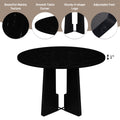 5 Piece Round Dining Table Set, 43 Inch Modern Dining Table And 4 Upholstered Chairs For Dining Room, Kitchen Room, Living Room, Easy Assembly Upholstered Chair Grey Black Dining Room American Design,Farmhouse,Mid Century Modern,Modern Round Round Fabric