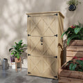 Outsunny Wooden Garden Shed, Outdoor Storage Cabinet With Waterproof Asphalt Roof, Narrow Tool Shed With Shelves And Lockable Doors, Natural Natural Wood Wood