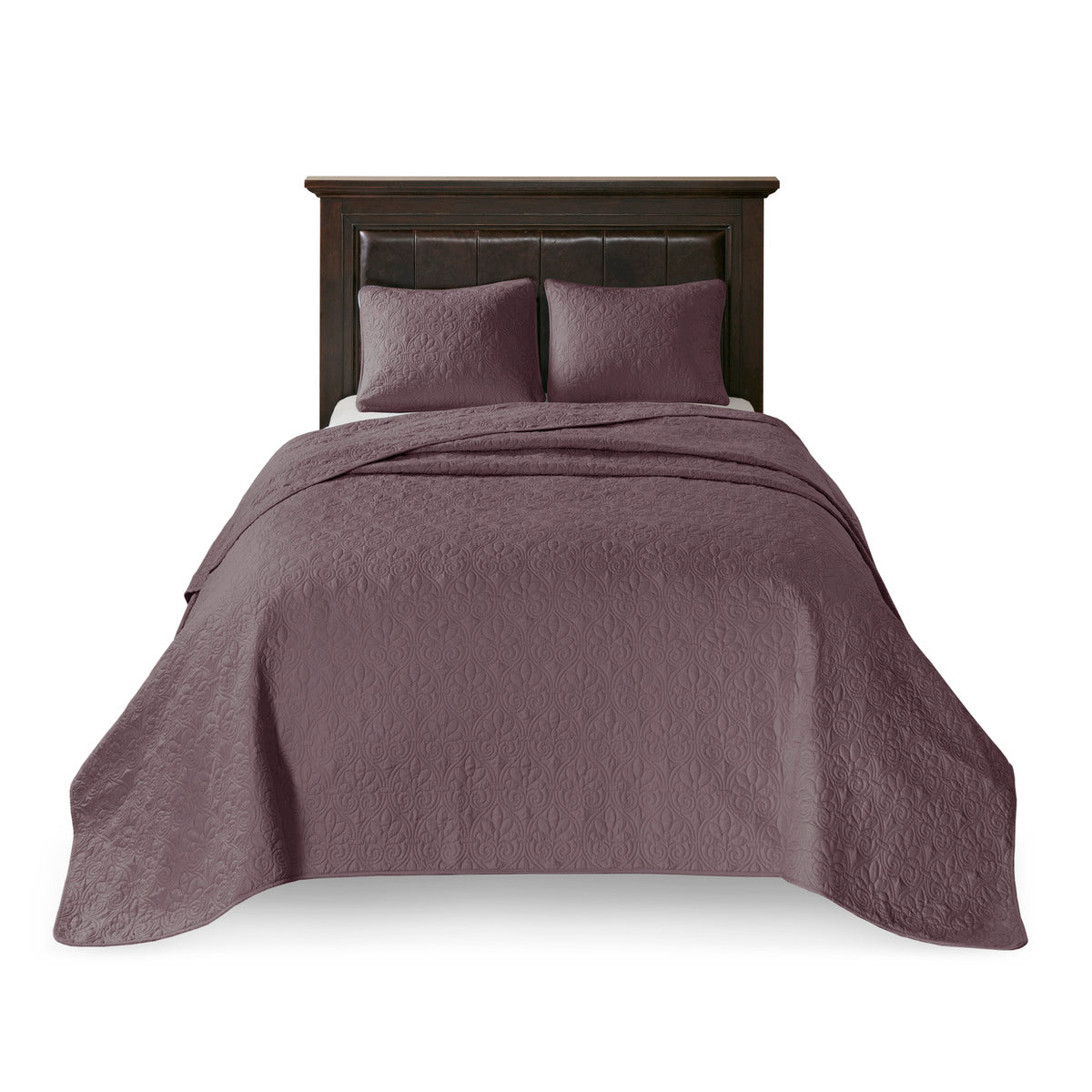 Reversible Bedspread Set Purple King Purple Cotton