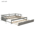 Extending Daybed With Trundle, Wooden Daybed With Trundle, Gray Twin Gray Solid Wood