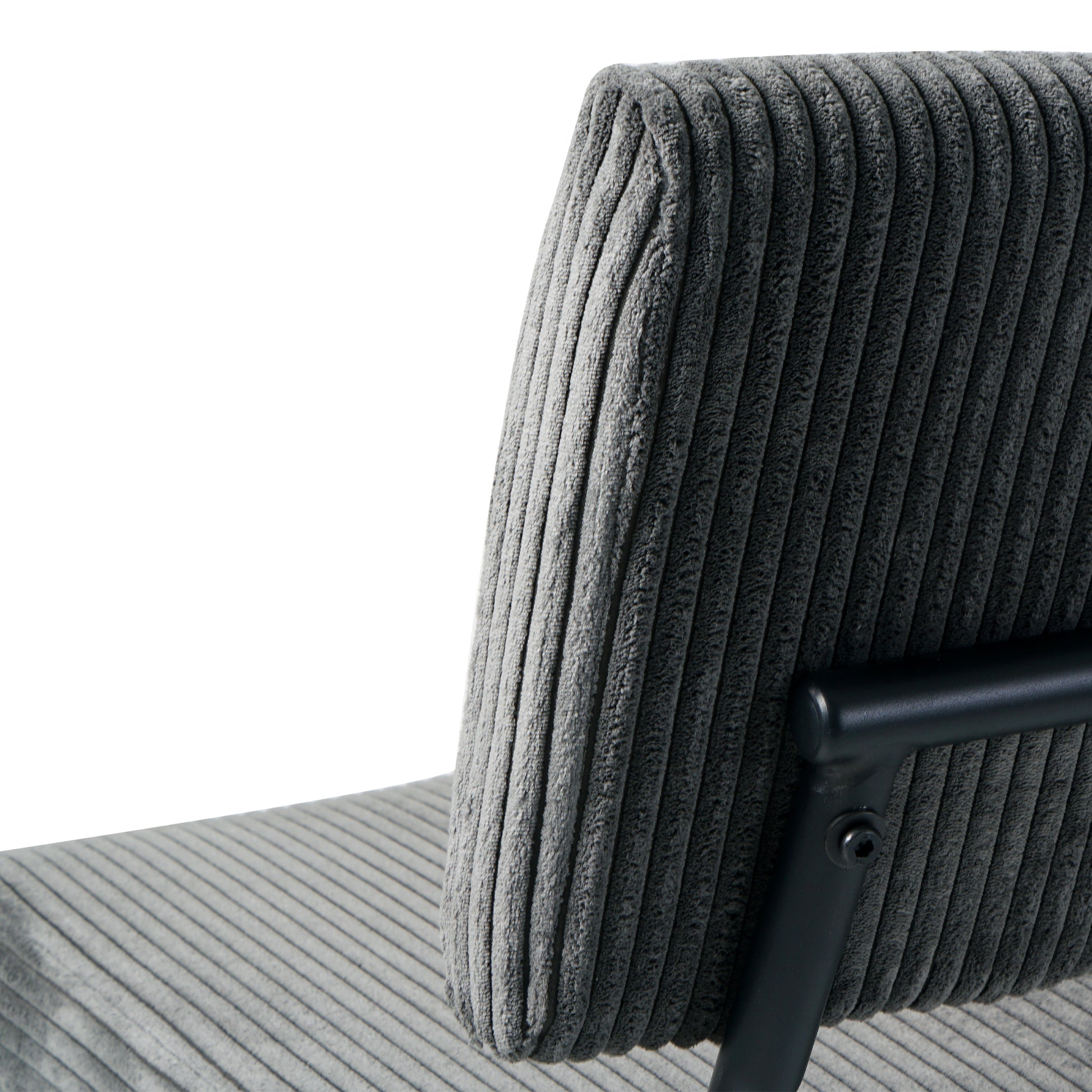 Modern Grey Simple Velvet Dining Chair Fabric Upholstered Chair Family Bedroom Stool Back Dressing, Black Round Table Set, Chair Black Metal Legs Set Of 5 Black Mdf