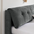 King Size Storage Upholstered Hydraulic Platform Bed With Integrated Headboard, Chenille Fabric, Gray King Gray Bedroom Luxury,Modern Chenille Chenille