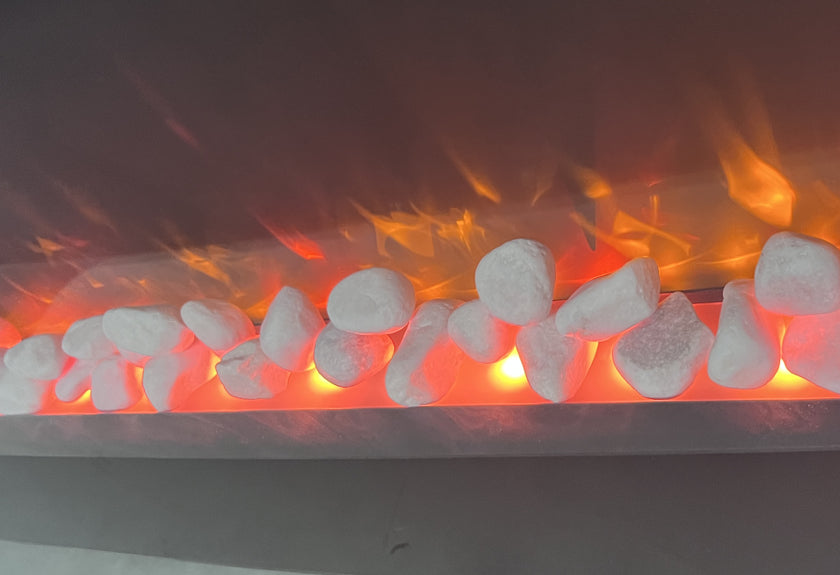 48 Inch Curved Front Wall Mounted Electric Fireplace With Remote And Multi Color Flame & Emberbed Powder Coated Electric Antique Black Vent Free Primary Living Space Yes Wall Mount Tempered Glass Sheet Metal Electric