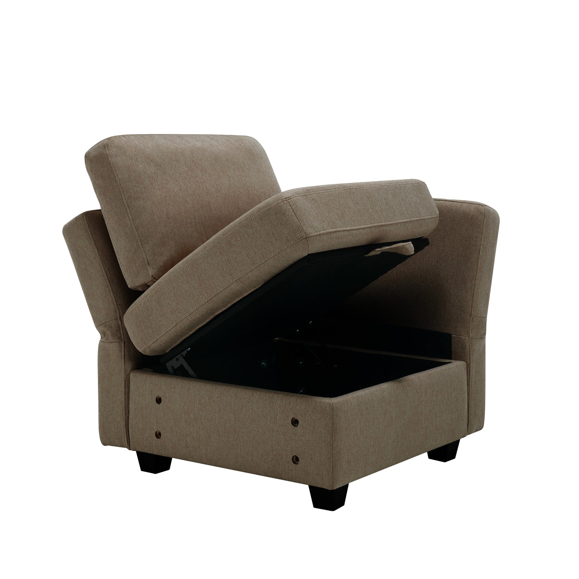 Modular Sectional 2 Seater Sofa With 2 Ottomanssleeper Sofa Bed Modular Sofa With Chaiseadjustable Arms And Backs Brown Brown Polyester 2 Seat