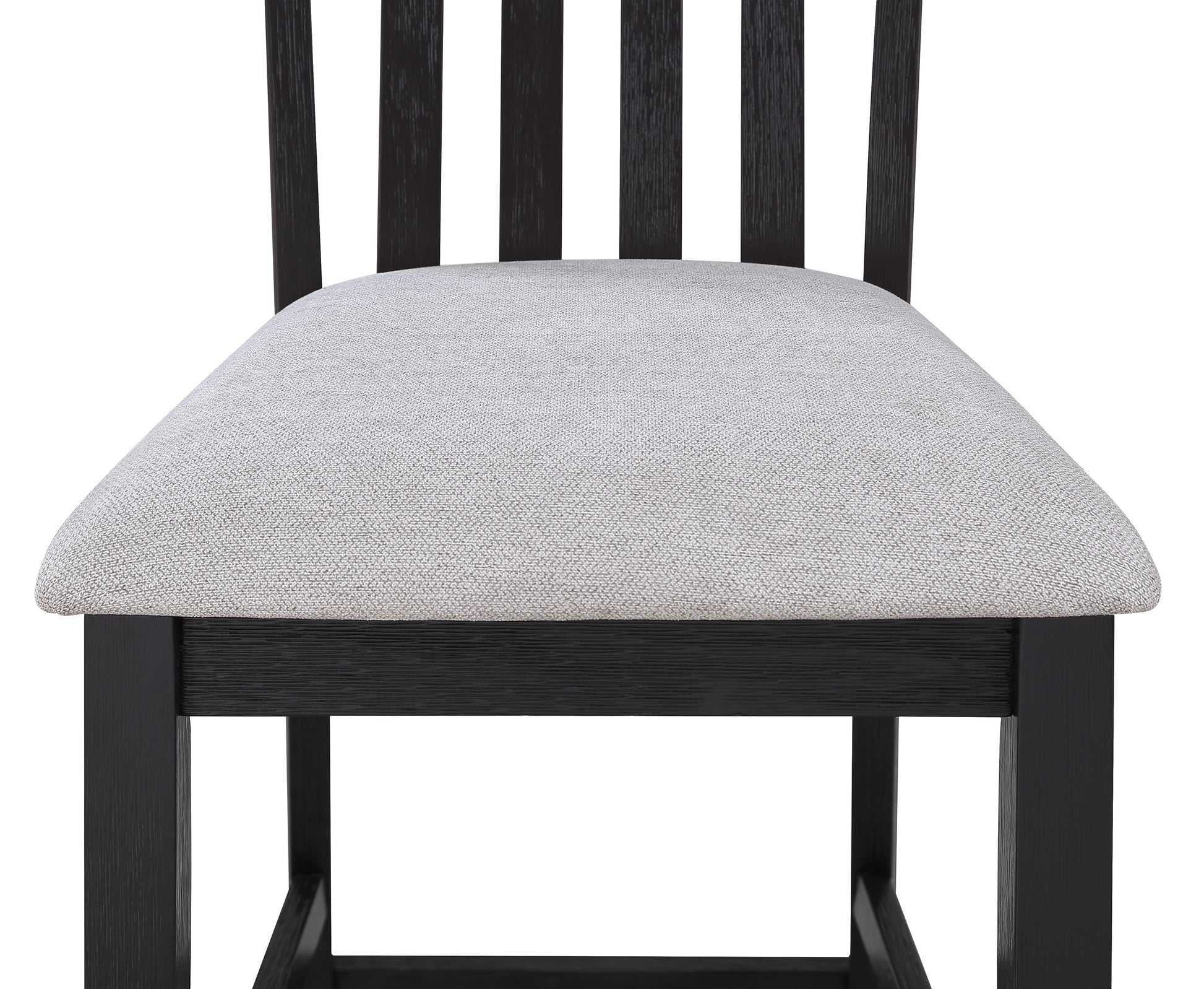 2Pc Black Light Gray Counter Height Chair Slat Back Wooden Dining Room Furniture Gray Dining Room Contemporary,Modern Bar Stools Slat Back Set Of 2 Wood