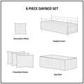 6 Piece Cotton Daybed Cover Set Khaki Daybed Khaki Polyester