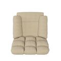 The Granada Recliner In Khaki Khaki Manual Handle Wood Handle Foam Microsuede,Polyester