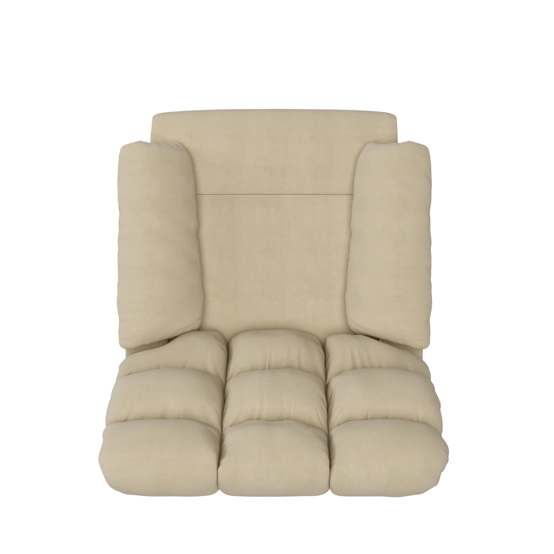 The Granada Recliner In Khaki Khaki Manual Handle Wood Handle Foam Microsuede,Polyester