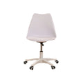 Armless Office Chair,Ergonomic Small Computer Desk Chair With Wheels,Adjustable Rolling Chair, Support Swivel Task Chair For Small Spaces Living Room,Bedroom White White Pu Office Rectangular Modern Handle Solid Back Polypropylene