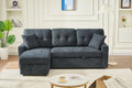 Sectional Sofa Bed L Shaped Sofa Couch Bed With Usb Port, Reversible Sofa Couch Sleeper With Pull Out Bed, Chaise With Storage, Pull Out Couch For Living Room Black Wood Fabric 3 Seat
