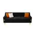 Fx P85 3S Bk 3 Seats Sofa Black Velvet 3 Seat