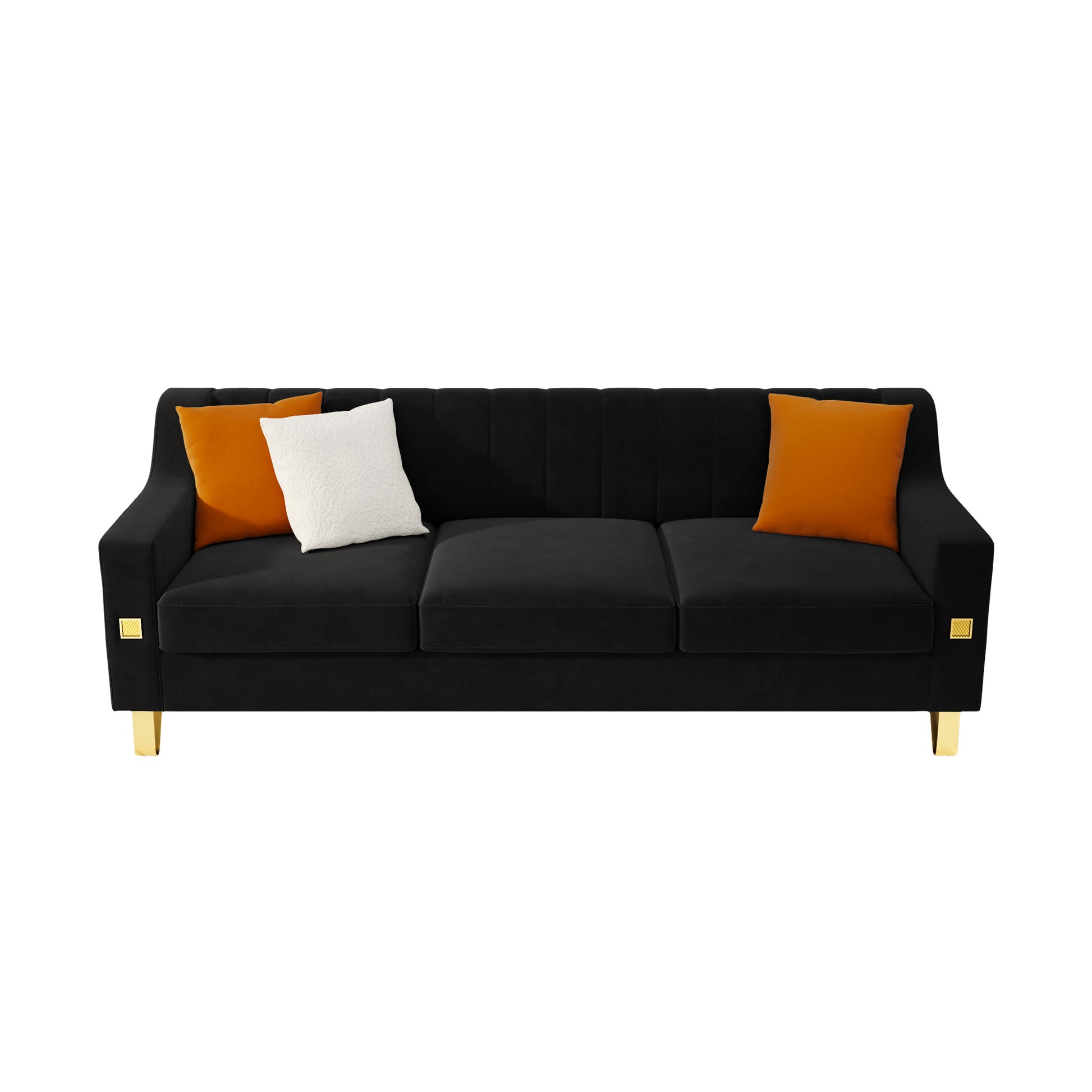 Fx P85 3S Bk 3 Seats Sofa Black Velvet 3 Seat