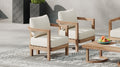 Set Of 2 Outdoor Acacia Wood Patio Club Chair, Patio Furniture,Waterproof Thick Cushion Deep Seating For Porch, Garden, Backyard, Balcony, Weight Capacity 400Lbs, Brown Wash, Beige Cushion Yes Deep Seating Brown Beige Garden & Outdoor 2 Person Seating