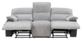 Cyprus 3 Piece Reclining Living Room Set Gray Gray Fabric