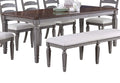 Light Grey And Cherry Contemporary Style 1Pc Dining Table Wooden Frame Dining Room Furniture Cherry,Light Grey Seats 6 Dining Room Classic,Contemporary,Modern Rubberwood Kitchen & Dining Tables