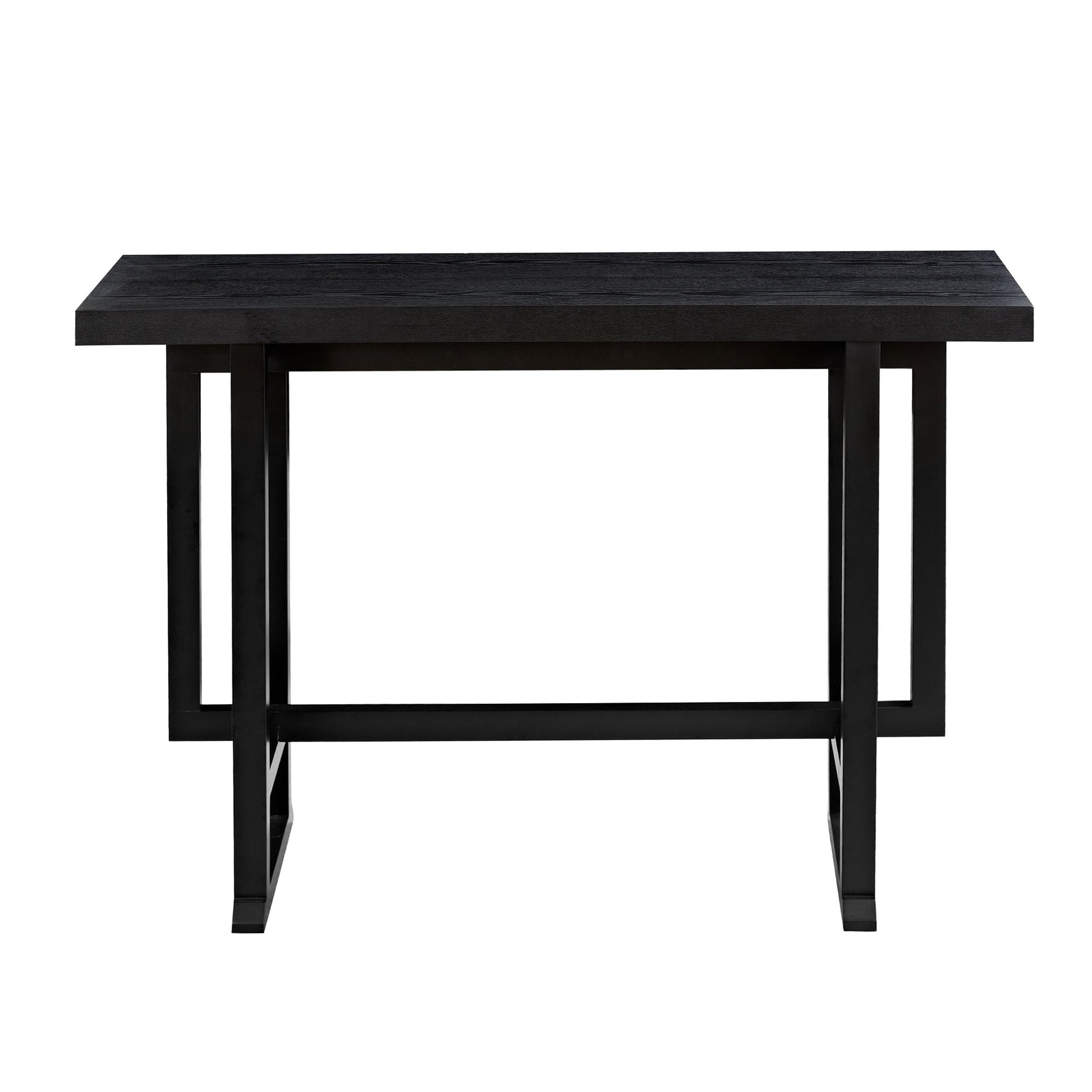 Bar Table, Extra Long Entryway Table For Entryway, Hallway, Living Room, Foyer, Corridor, Rectangular Wood High Top Kitchen Dining Table, Black Matt Black Solid Wood Mdf