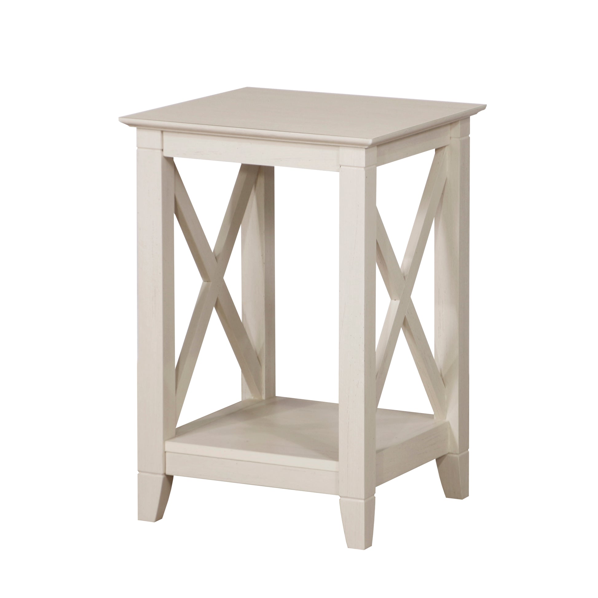 End Table Antique White Elegant Nightstand Chic Bedside End Table For Bedroom Or Living Room White Solid Wood